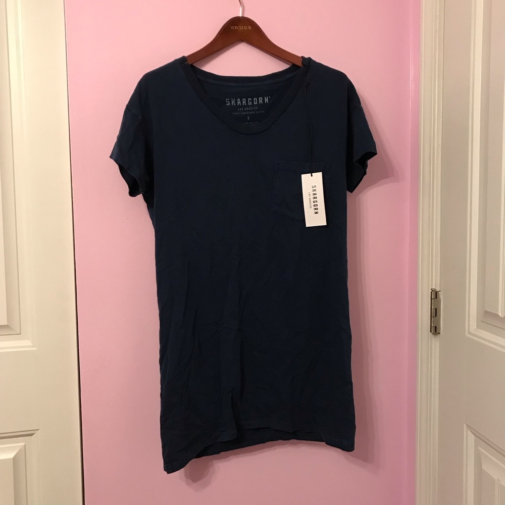 Skargorn #60 boxy tee navy t-shirt dress tunic Size Small